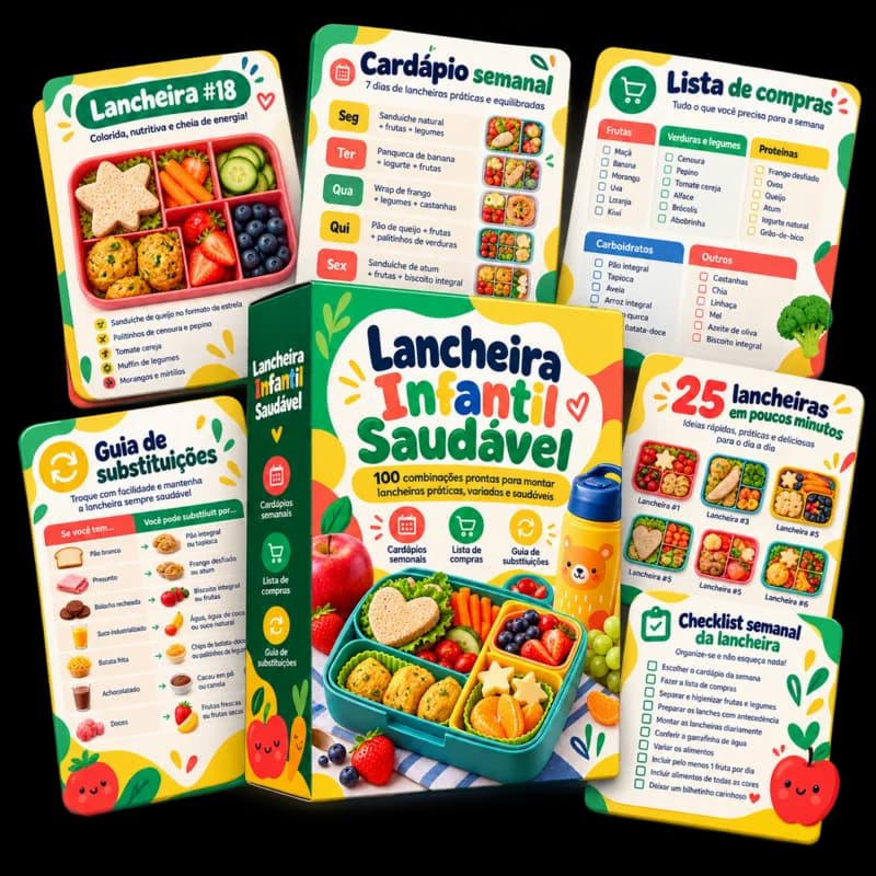 Lancheira Infantil Saudável: 100 combinações prontas